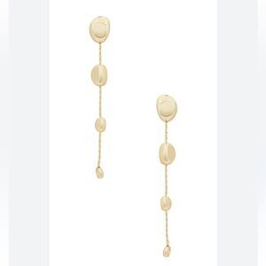 SHASHI Luisa Gold Linear Drop Earrings Minimalist 4” Revolve